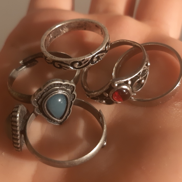 Set of medieval style adjustable rings (5pcs) - Picture 2 of 2